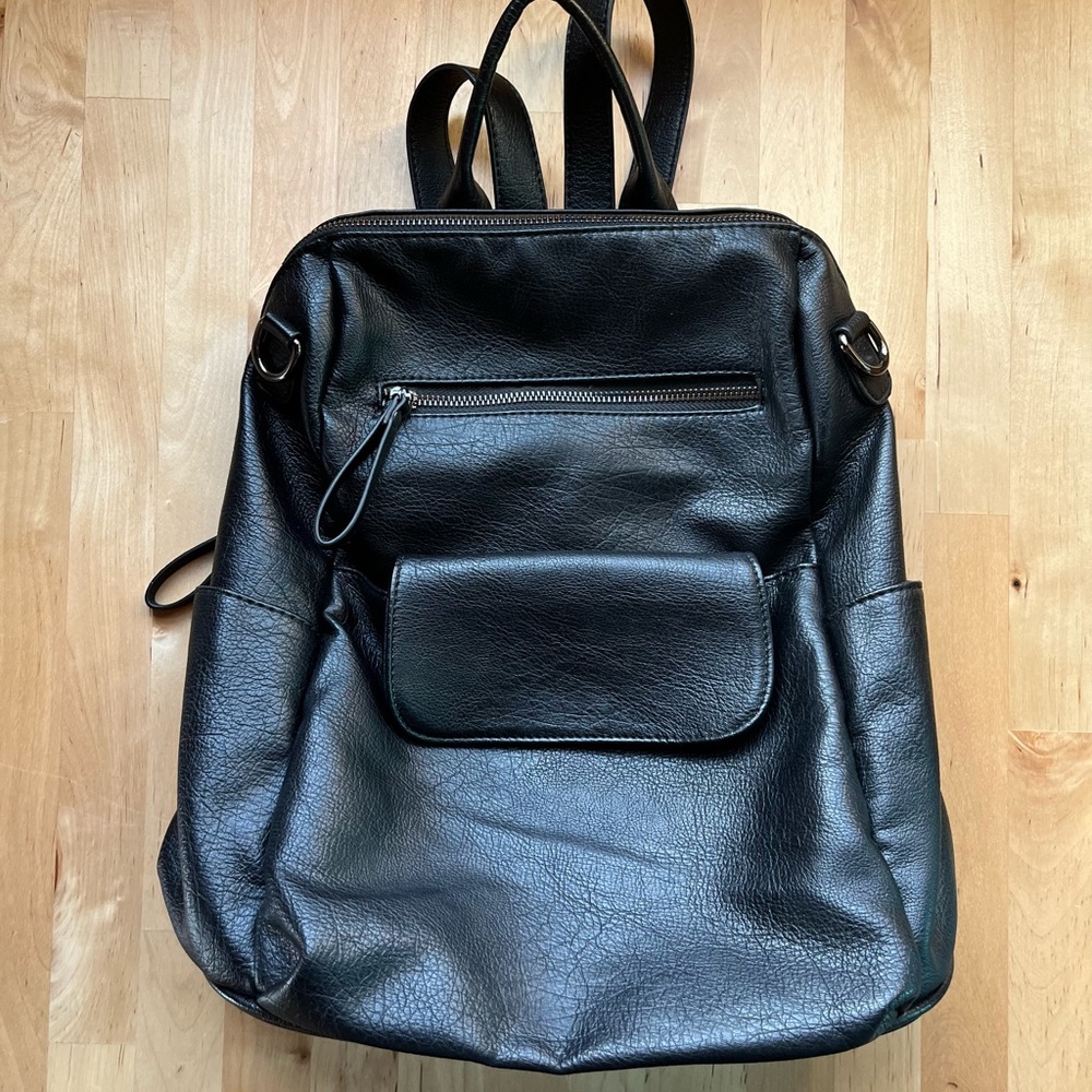 MMS Vegan Faux Leather Backpack